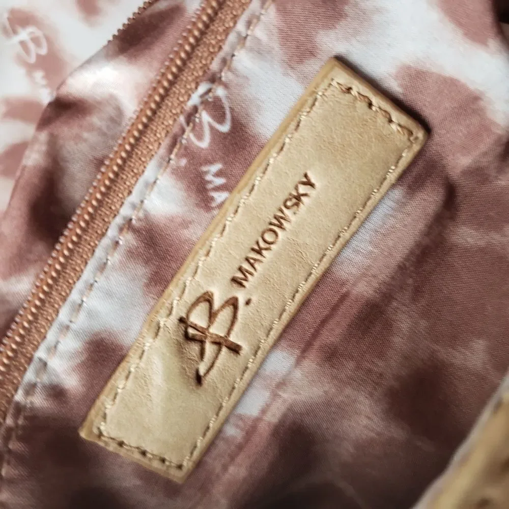 B. Makowsky tan/beige adjustable shoulder bag